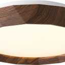 ANYLOVE 15 inch LED Flush Mount Ceiling Light Fixture,3000K 4000K 5000K Adjustable Ceiling Lights, Farmhouse Oak Wood Grain Ceiling Light for Bedroom Hallway Bathroom Kitchen