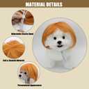SM4BED Dog Cat Cosplay Wig Pet Costumes with Adjustable Elastic Bands Golden Bob Headwear for Halloween Christmas Parties Festivals Small Medium Dogs Cats Headdress