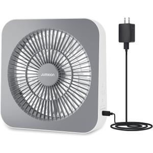 10 inch Fan, Small Box Fan with 3 Speeds, Quiet Window Fan Powered by DC Adapter for Bedroom Office Kitchen Home Apartment RV Camping, 8HRS Timer Function with 4.9ft USB Type-C Cord