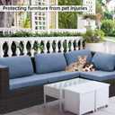 SUKAIKEQA Outdoor Cushion Covers Set,8PCS Patio Furniture Couch Seat Slipcovers, Replacement for Sofa Sectional Chair(Cover，Only)