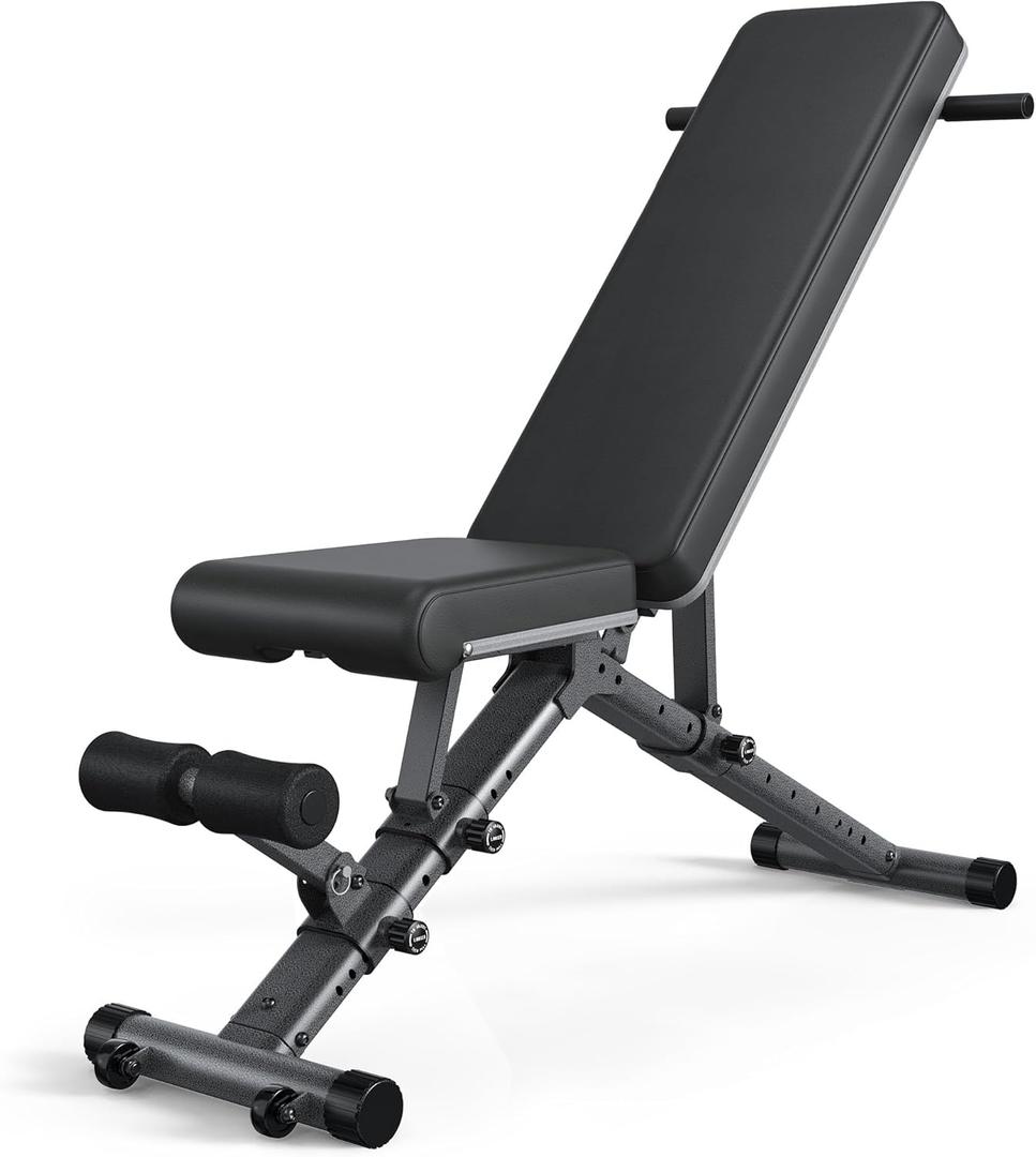 BARWING 90 Adjustable Weight Bench Workout Bench, 1000 LB Heavy Duty Incline Decline Bench for Home Gym, Easy Assembly Foldable Training Lifting Bench, Ultra Short Gap 2025 New Version (Black)