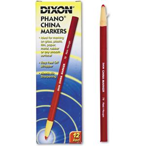Dixon 00079 China Markers, Red, 12-Pack, 7 x 2.2 x 0.8 inches