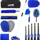 Amazon.com: 62'' Car Wash Brush Kit Mitt Mop Sponge with Long Handle, 1 Chenille Scratch-Free Replacement Head, Windshield Window Squeegee,Car Duster,Car Detailing Brushes,Tower,Car Cleaning Kit for Cars RV Truck : Automotive