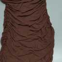 KUTUMAI Women's Ruched Bodycon Mini Dress Summer Spaghetti Strap Party Club Dresses Small