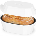 Enameled Cast Iron Dutch Oven for Bread Baking – 3QT Oval Round Heavy Duty Bread Pan with Lid, Non-Stick Ceramic Coating,Loaf Cast Iron Bread Oven for Sourdough, Baking, Roasting, Braising, Stovetop & Oven Safe