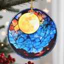 Christmas Ornaments, 2.8 Inch Ceramic Hanging Ornament, Christmas Tree Ornaments, Xmas Decorations, Holiday Decorations, Holiday Party Gifts, and Xmas Gift Ideas - Full Moon