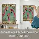 Flamingo Bathroom Decor Metal Tin Sign Funny Wall Art "Are You Pooping" Retro Poster for Guests and Family Restroom Toilet Washroom Tropical Home 8x12 Inch