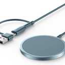 JSAUX Magnetic Wireless Charger Compatible with MagSafe Charger/iPhone 16e/16/16 Plus/16 Pro/16 Pro Max/15 14 13 12 Series, Wireless Mag Safe Charging Pad, Mag Charger (Blue)