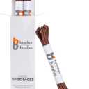 BB BROTHER BROTHER Dress Shoe Laces (3 Pairs) Round Waxed 100% Cotton Oxford Shoelaces (30 (76 cm), Brown)