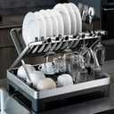 Urakify Large Stainless Dish Drying Rack for Kitchen Counter, Black
