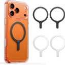 ESR for MagSafe Sticker, MagSafe Ring, 4 Pack Metal Ring for Phone Case, Universal Wireless Charger Conversion Kit for iPhone 17/16/16e/15/14/13/12/11, Samsung, Google, Black and White