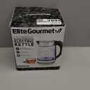 Elite Gourmet EKT-602 Electric BPA-Free Glass Kettle, Cordless 360 Base, Stylish Blue LED Interior, Handy Auto Shut-Off Function  Quickly Boil Water For Tea & More (Stainless Steel/Glass)