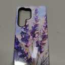 Compatible with Samsung Galaxy S25 Ultra,Glossy Dual-Layer Protection with Phone Case Cover - Lavender Stained Glass Purple Floral