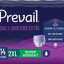 Prevail Daily Incontinence Underwear for Women, 2-XLarge, 14 Count