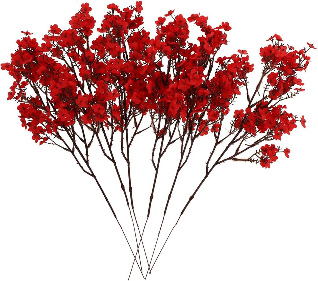 Vaguelly 6pcs Vivid Gypsophila Fake Flower Arrangement Set for Indoor Outdoor Decor DIY Flower Adorn