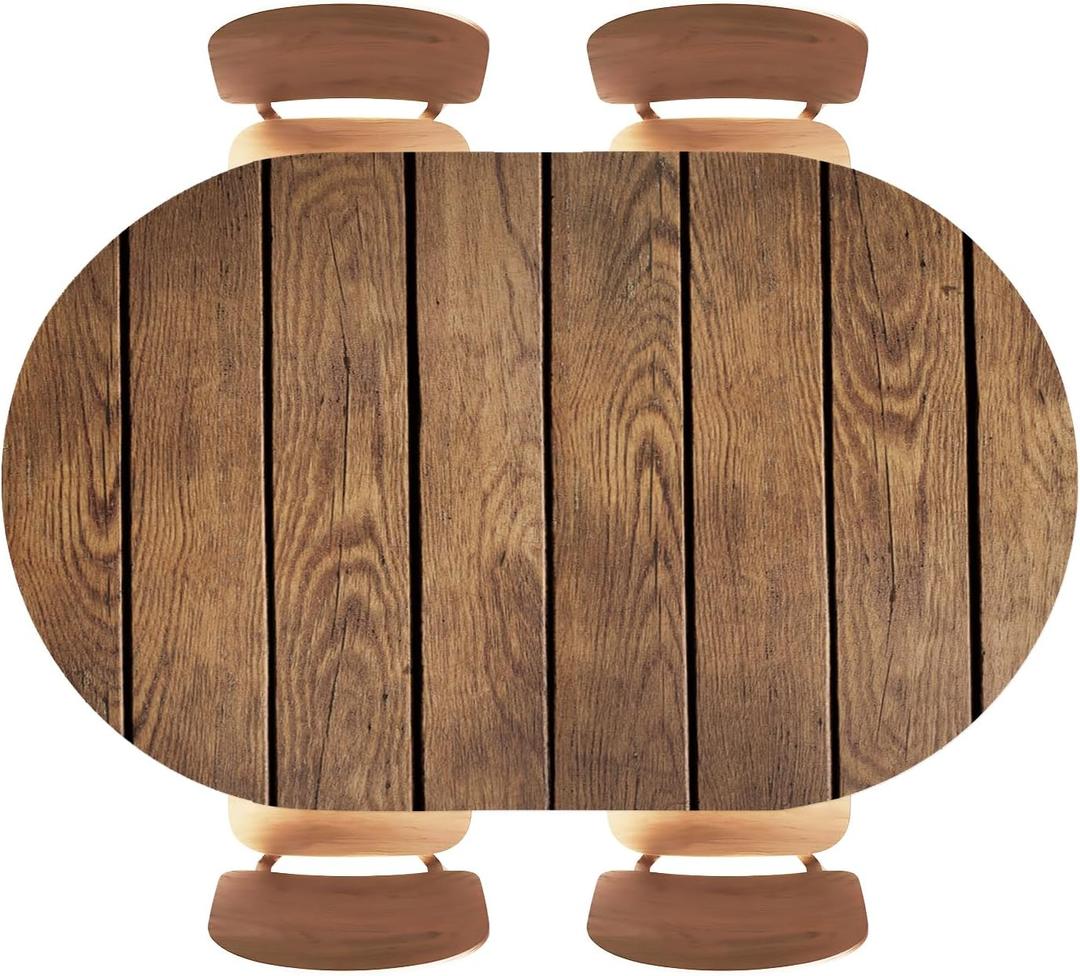 YSRTGUO Wood Texture Background Outdoor Waterproof Oval Fitted Tablecloth with Elastic Edge Design, Stain Resistant and Easy to Wipe Decorative Table Cover, Fits 42"x60" Oval Tables, Style220