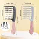2Pack Wide Tooth Comb for Curly,Detangling Hair Brush with Double-layer Wavy Tooth Design and Ergonomic Handle for Long/Thick Dry/Wet Hair for Women/Girl/Men,Portable travel Curl Comb