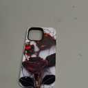 Case for iPhone 16 Pro Max - Slim Fit Anti-Scratch Phone Case for Girl Women - Red Rose Marble Stained Glass (Glossy)