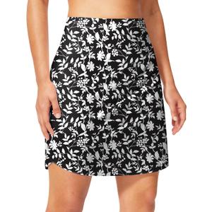 Viodia Women's 18"/20" Long Swim Skirt High Waisted Modest Swimsuits Skirt Bathing Suit Tummy Control Swim Bottoms (Black, L)
