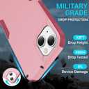 jaroco for iPhone 14 Case [Heavy Duty Protection][Military Grade Drop Protection][Shockproof] with Non-Slip Removable Phone Case 6.1''-Pink