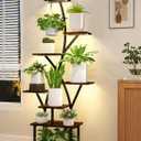 Plant Stand Indoor with Grow Lights 8 Tiered Plant Shelf Indoor 64" Tall Plant Stand for Indoor Plants Multiple Metal Corner Plant Holder Large Plant Rack Display Shelves for Living Room Patio