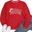 ASTANFY Couples Christmas Sweaters Mom and Dad Sweatshirts Family Christmas Shirts Long Sleeve (Red)