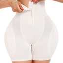 POP CLOSETS Women Hip Padded Booty Lifter Shapewear Thicker Enhancer Removable 4 Pads Control Panty for Bigger Butt (Medium, High Waisted-beige)