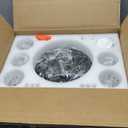 6-Light Crystal Staircase Chandelier, Modern Black Ceiling Light Fixture Pendant Light with Bubble Shades, Adjustable Long Chandelier for Foyer Kitchen Bedroom and Living Room