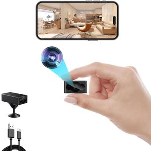 Mini WiFi Camera, Wireless Camera, Nanny Cam for Home, Indoor Security Camera, | True 1080P HDBluetooth Fast Pairing | Works with/Without WiFi for Baby/Pet/Nanny Monitoring