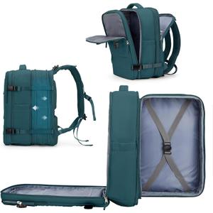 coowoz Large Travel Backpack For Women Men, Carry On Backpack,Hiking Backpack Waterproof Outdoor Sports Rucksack Casual Daypack Expandable Heavy Duty Extra large Backpack Peacock Blue (45L)