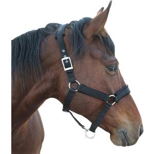 Fleece Horse Halter Adjustable Chin and Throat Snap with Snap (Small, Black)