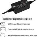 USB Powered Vehicle OBD II Connector Memory Saver with Buzzer, Car ECU Emergency Power Supply Cable, Automotive Battery Replacement/Disconnect Tool, Save Settings During Battery Removal