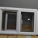 Vinyl Basement Window, 24" x 16" Bathroom Sliding Window with Double Pane Insulated Tempered Glass and Fiberglass Screen for Basement, Bathroom, Shed (White)