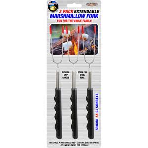 Open Flame Roasting Extendable Marshmallow Fork Plastic/Stainless Steel 3 pk