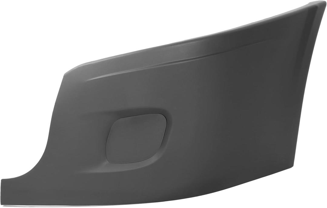 HECASA Front Bumper End Cap Compatible with 2008-2017 Freightliner Cascadia Bumper Cover End Corner Extension W/O Fog Light Holes Black - Driver Side