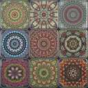 LONGKING Peel and Stick Backsplash Tile Stickers, Colorful Moroccan Tile for Kitchen, Stick on Wall Tiles (10 Sheets) (Multicolor)
