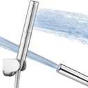 Homipro Chrome Brass 2 In 1 Function High Flow Handheld Shower Head Set High Pressure 7 Inch Chrome Finish Shower Head Sprayer Hand Shower Wand with 59 Inch Hose, Bracket