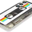 FAteamll Case for Galaxy S25 Shockproof Scratchproof with TPU Soft Bumper Retro Cassette Tape Case Compatible with Samsung Galaxy S25