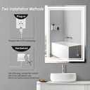 28"x 20" LED Bathroom Mirror Vanity Mirror, Anti-Fog, Dimmable, Color Temperature Adjustable 3000-6000K, Switch-held Memory Led Wall Mirror Suitable for Bathroom, Vanity (Vertical/Horizontal)