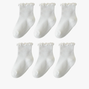 ANYANIME 6 Pairs Toddler Ruffle Socks for Girls - Baby Grip Socks with Non-Slip, Cute Grippy Frilly Design 3-5T