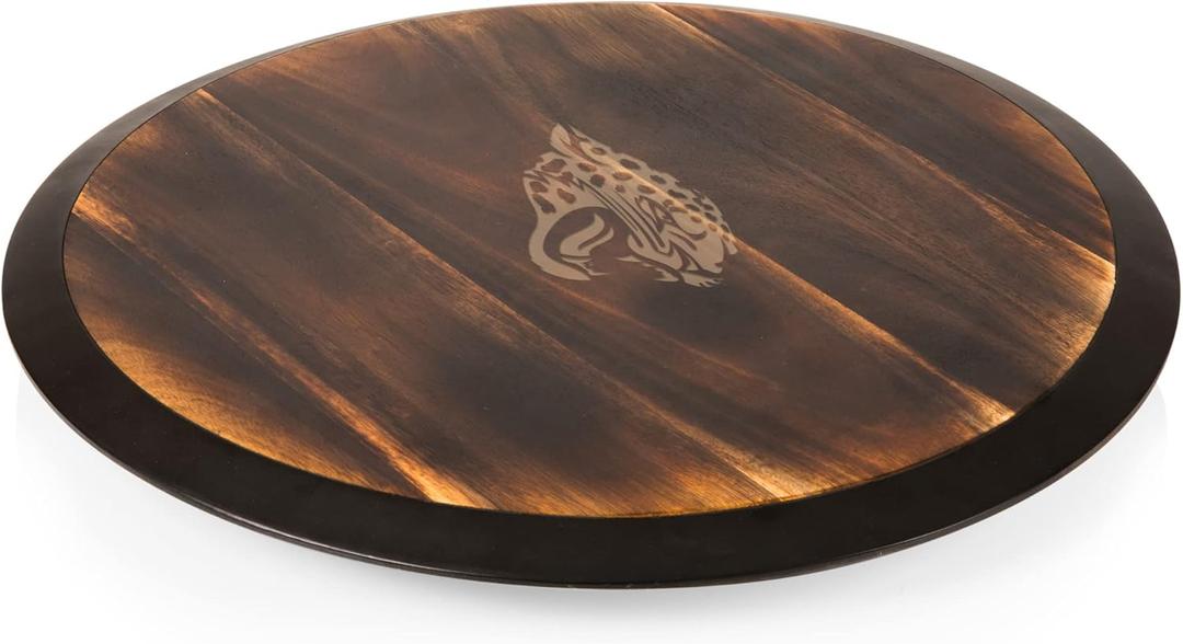PICNIC TIME NFL Unisex NFL Lazy Susan Serving Tray, Wooden Turntable Round Charcuterie Board, Cheese Serving Platter (One Size)