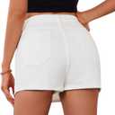 Women's Denim Skorts Skirts Mini Side Slit Skirt High Waisted Casual Y2k Jean Shorts Stretchy (White, L)