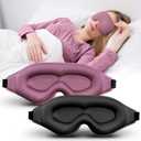 3D Advanced Eye Mask for SleepingUltra Delicate Soft Skin Friendly Eye mask100% Blackout Sleep Eye Mask for Sleep, Eyelash Extension Sleep mask (Regular Size (Purple+Black))