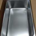 Kichwit Stainless Steel Cat Litter Box, Metal Litter Pan for Cat, Non Stick Smooth Surface, 21.1" L x 13.1" W x 6" H, Medium