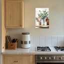 CCWACPP Kitchen Canvas Wall Art Painting Green Plants Canvas Prints Botanical Pictures Framed Rustic Vintage Farmhouse Home Kitchen Dining Pantry Decor Size: 12"L x 18"W