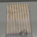 Vangao Stripe Farmhouse Kitchen Curtains 36 Inch Length Linen Cafe Curtains Tickingstripe Tier Drapes Pinstripe Semi-Sheer Window Treatments Rod Pocket 2 Panels Taupe on Beige