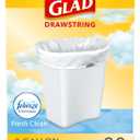 Glad Medium Kitchen Drawstring Trash Bags, 8 Gal, Fresh Clean Scent, 80 Ct (Package May Vary)