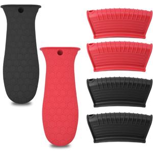 Set of 6 Silicone Hot Handle Holder Non-Slip Heat Resistant Pot Handle Holders Skillet Handle Cover Sleeve for Cast Iron Skillets Frying Pan Griddle Kitchen Cookware Handles