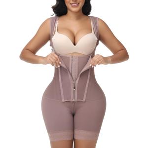 POP CLOSETS Fajas Colombianas Full Body Shapewear For Women Tummy Control Body Shaper With Zipper And Hooks, XXL