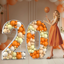 Mosaic Numbers for Balloons 4FT: Large 20th Birthday Decorations Balloon Mosaic Number Frame Marquee Number 20 Anniversary Party Decor Cardboard Numbers